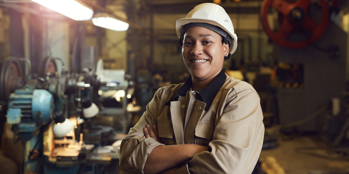 Worker standing in factory