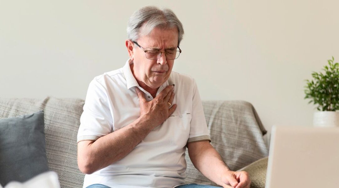 elderly man with chest pain possible occupational lung disease