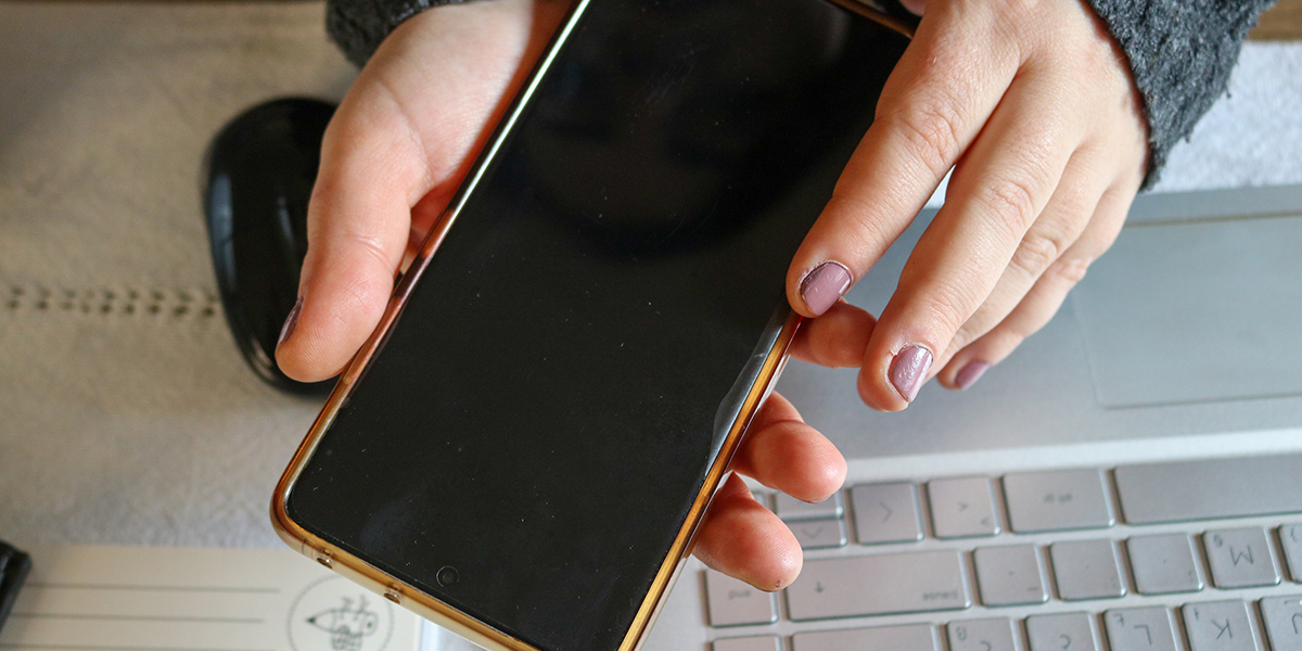 person holding cell phone